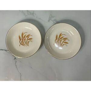 SET Of 2 Vintage Golden Wheat Bowls